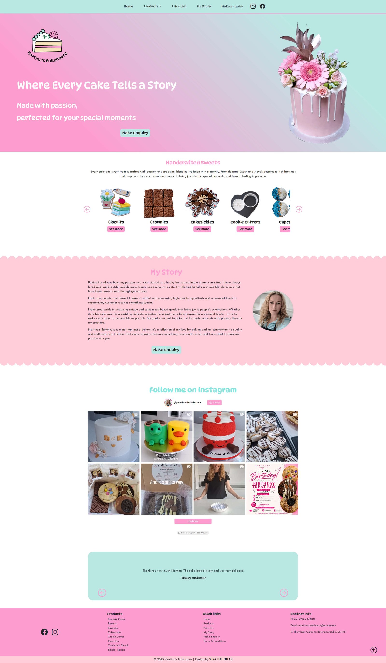 Martina's website screenshot
